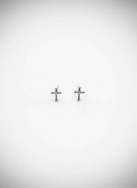 Steel Faith Cross Studs