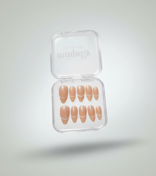 Almond french tip press on