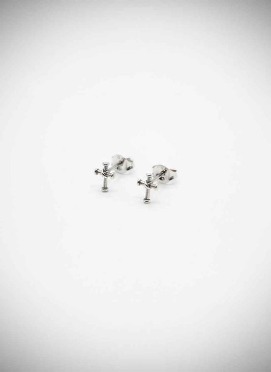 Steel Faith Cross Studs
