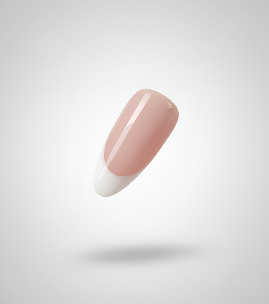 Almond white tip press on
