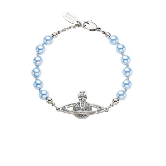 V west Mini Bas Relief Pearl Bracelet