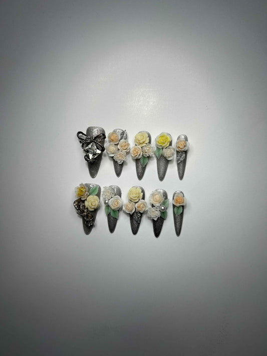 Sliver Rose Charm