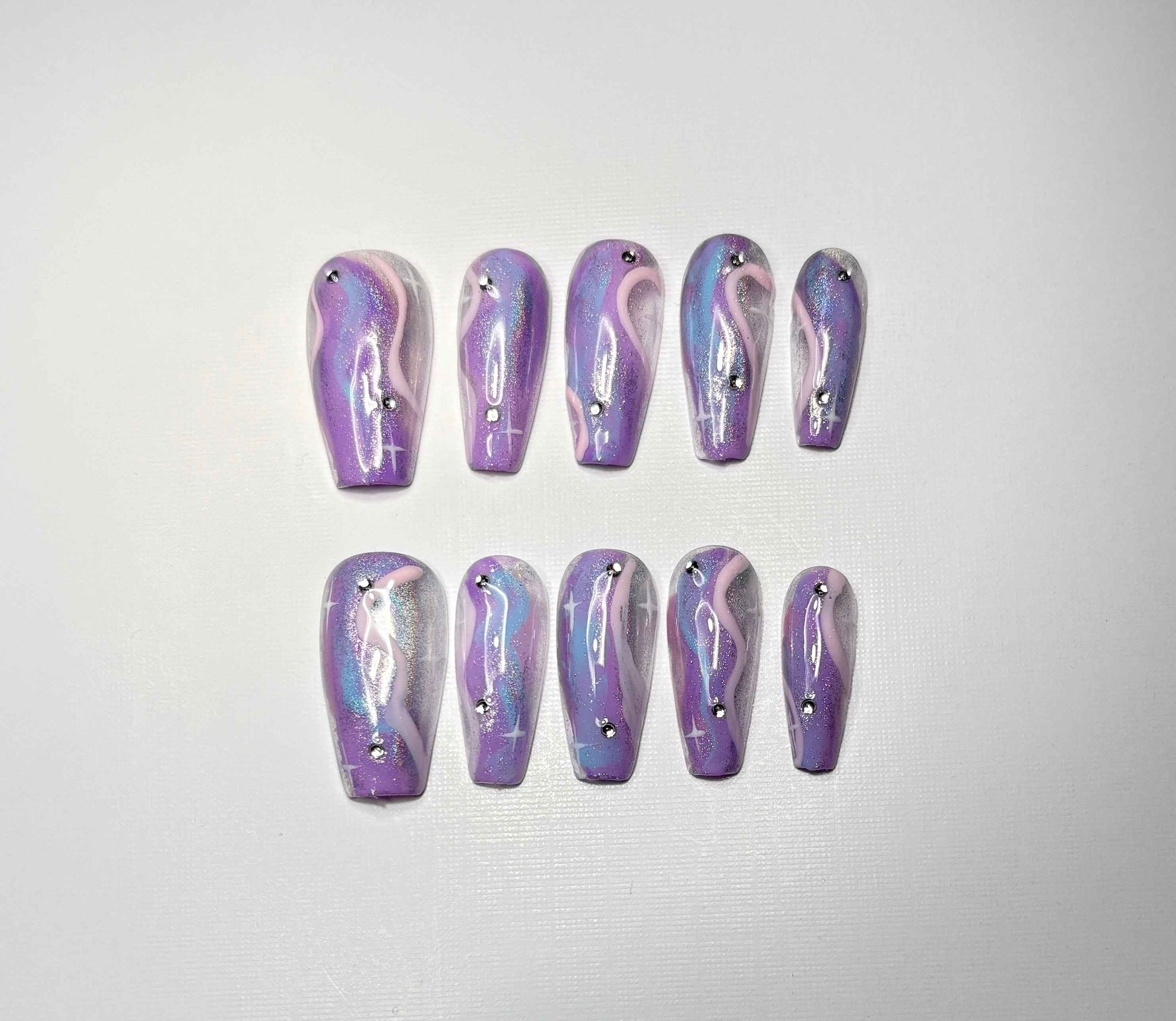 galaxy white nails