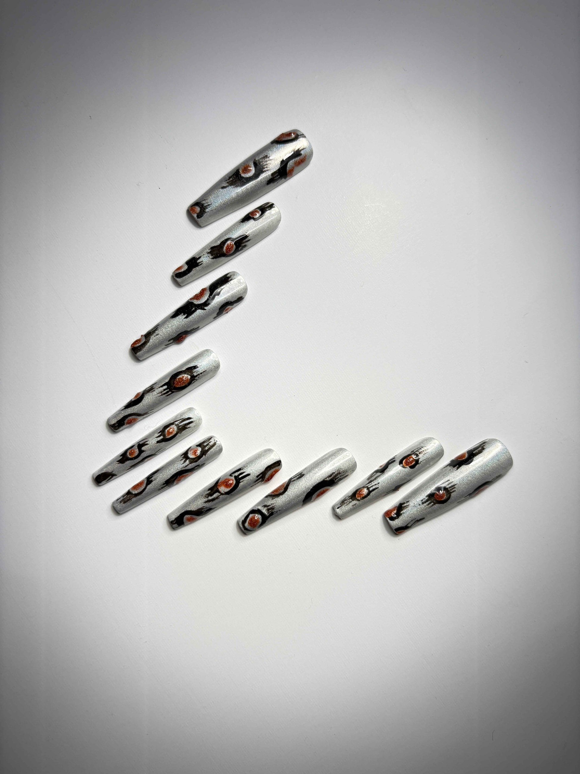 Silver flame nails