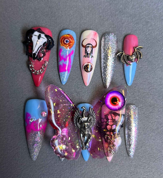 Butterfly cupid nails