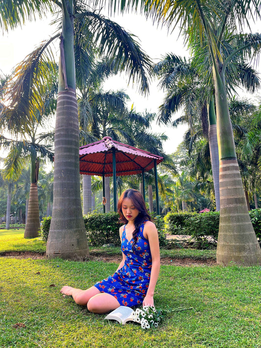 Blue Floral Mini Sundress