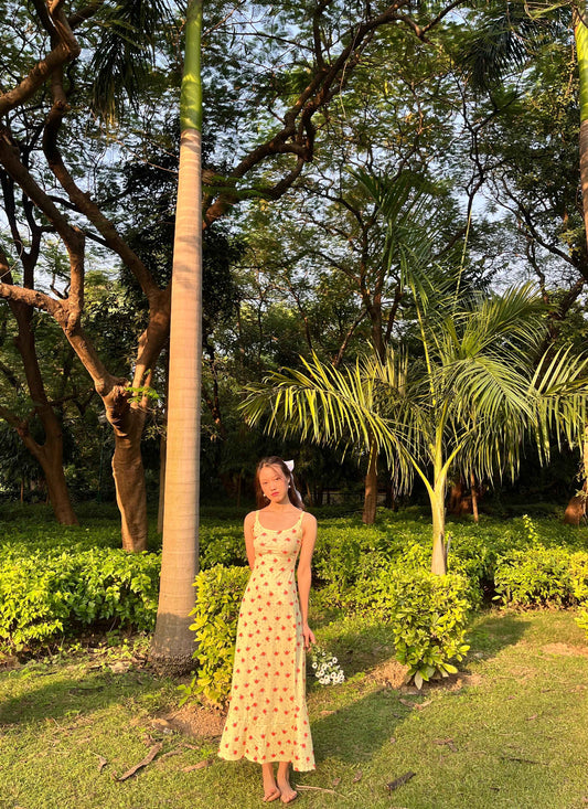 Yellow Floral Maxi Sundress