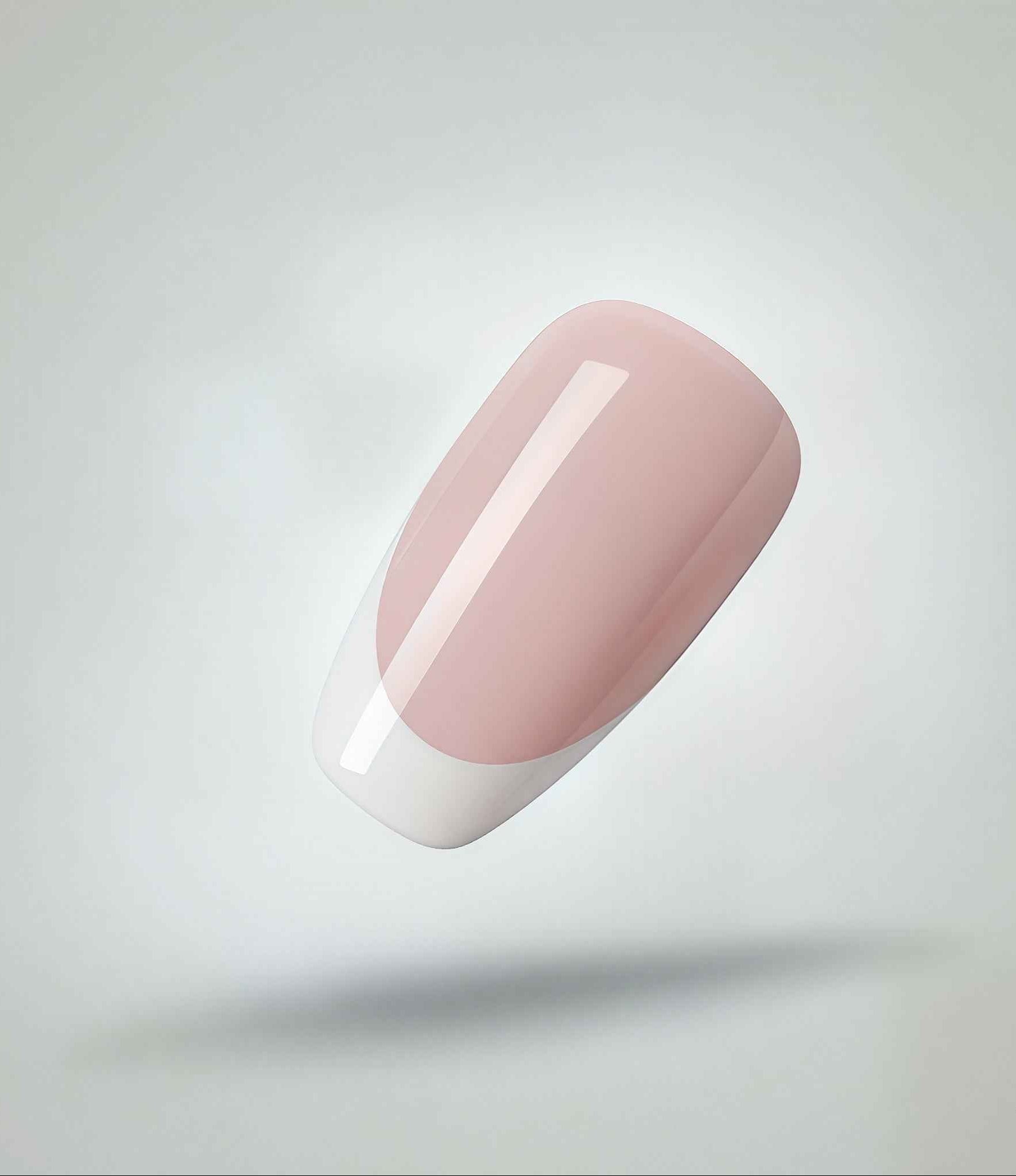 Oval white french tip press on