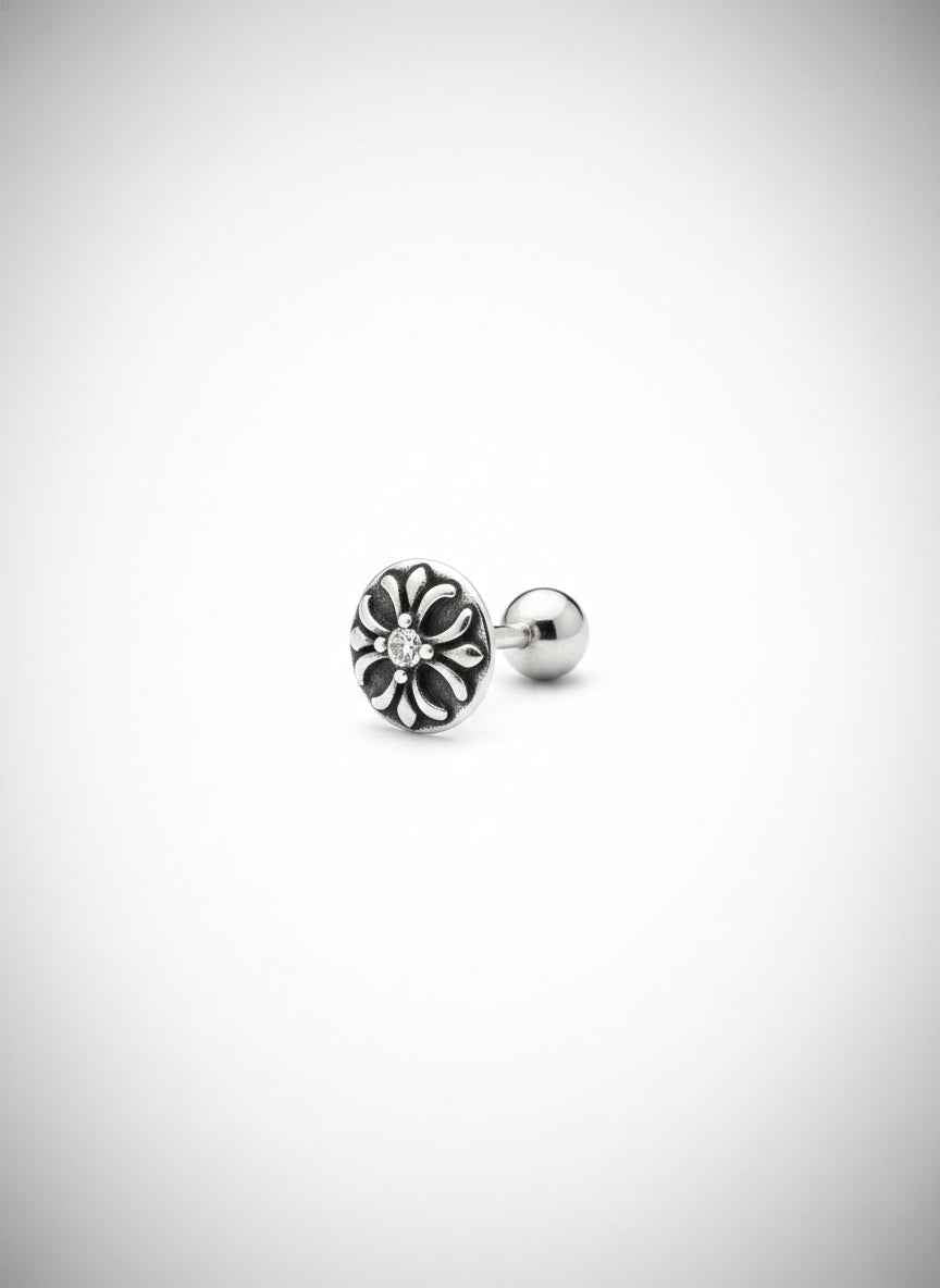 Crome Floral Studs