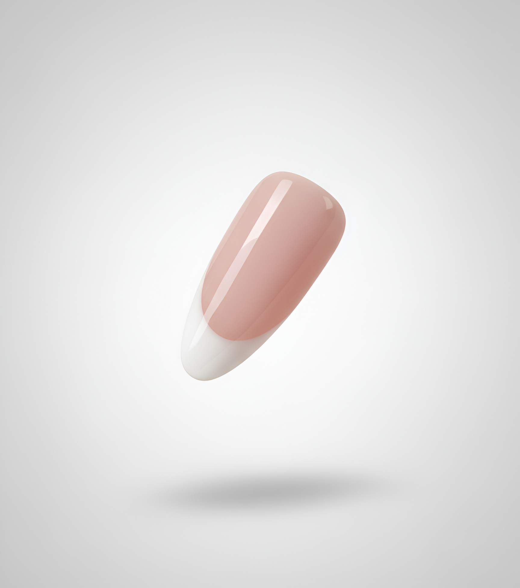 Almond white tip press on