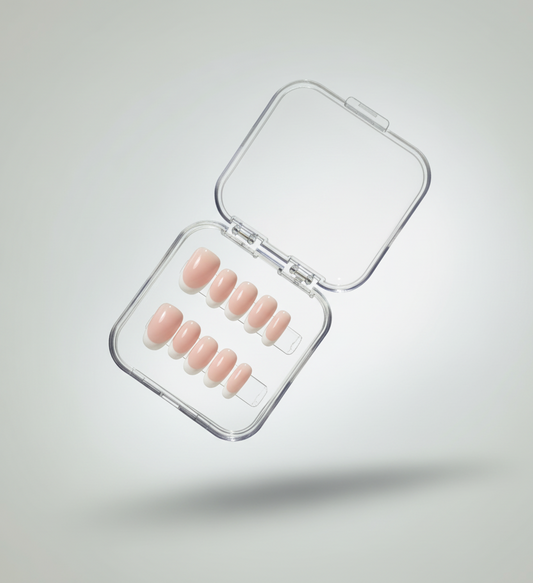 Oval white french tip press on