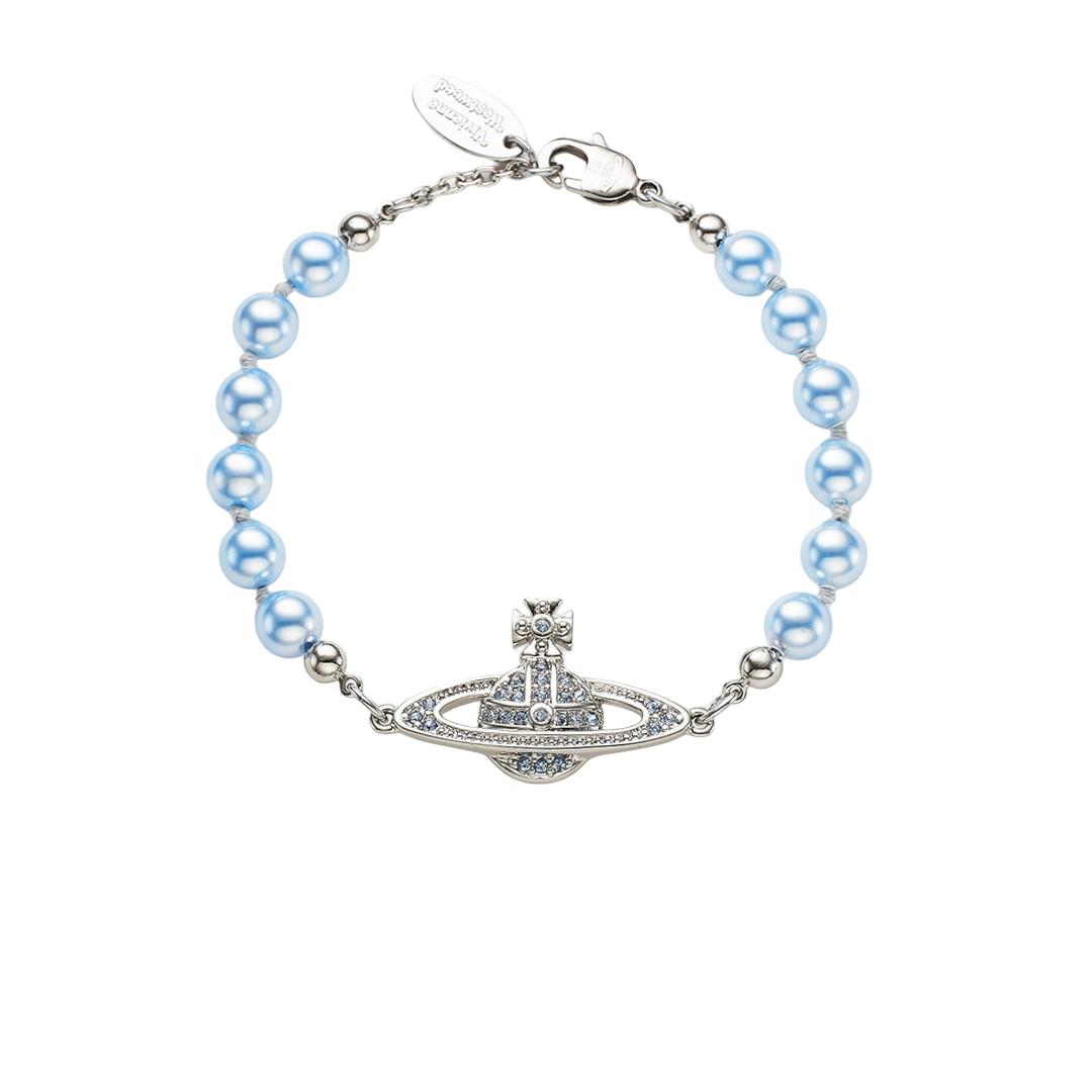 V west Mini Bas Relief Pearl Bracelet