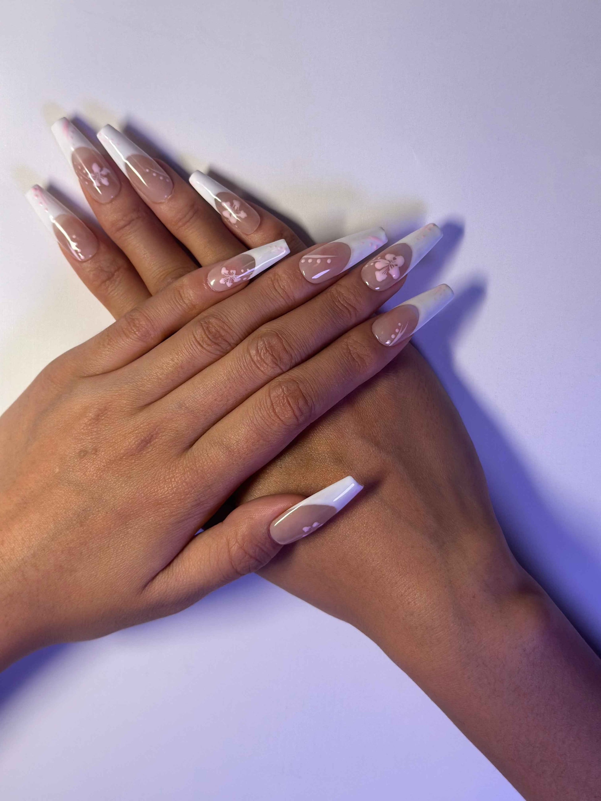 Pink Blossom French Tips
