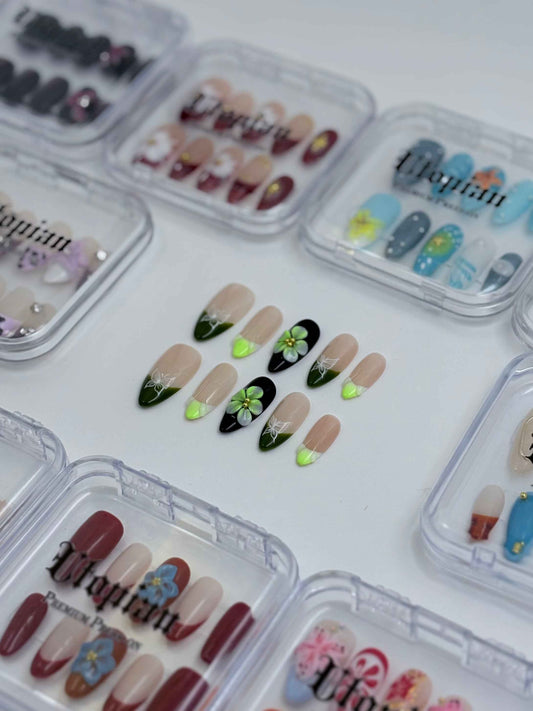 Lime Leaf Floral French Set