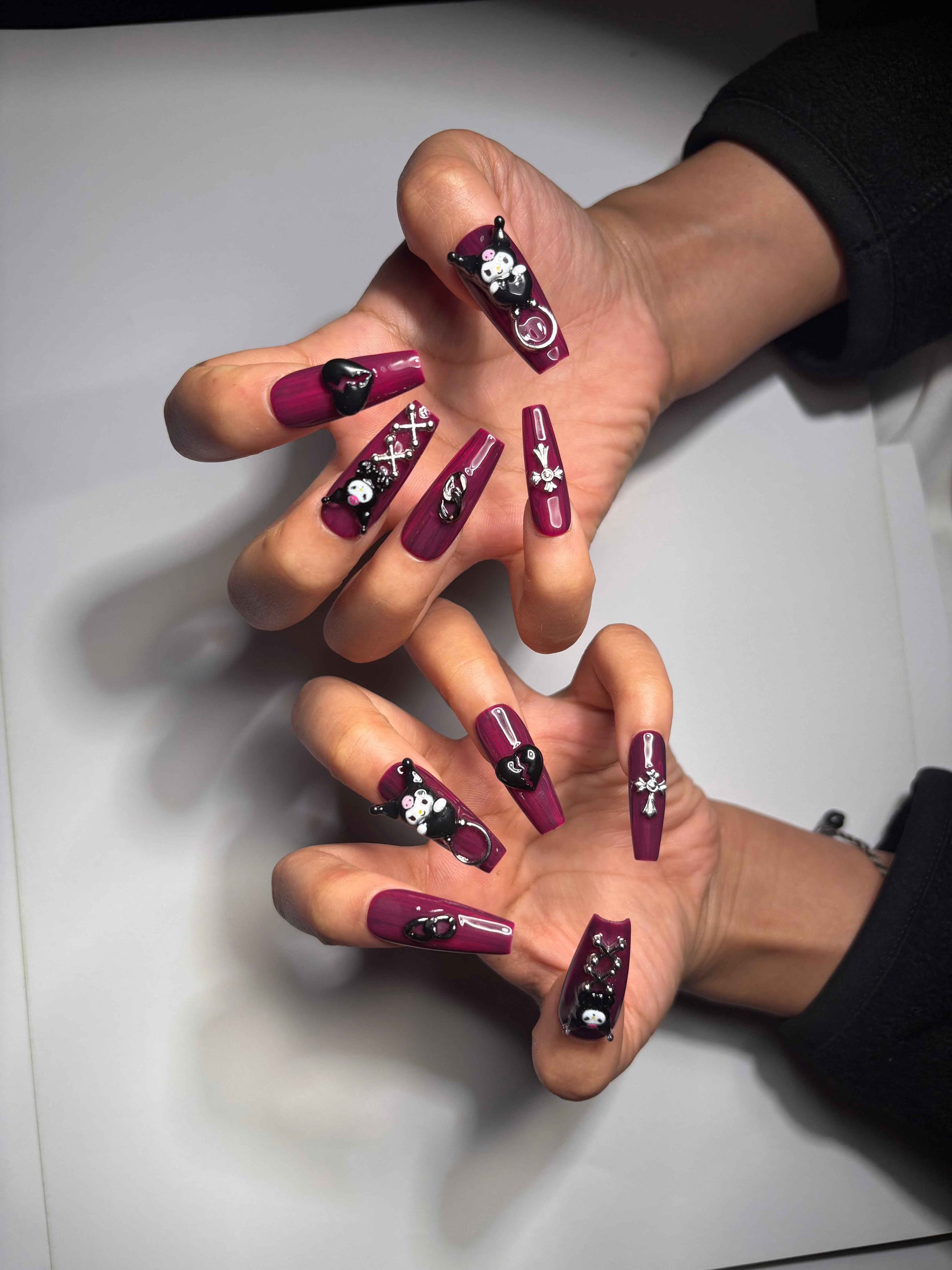 My Melody Goth Nails