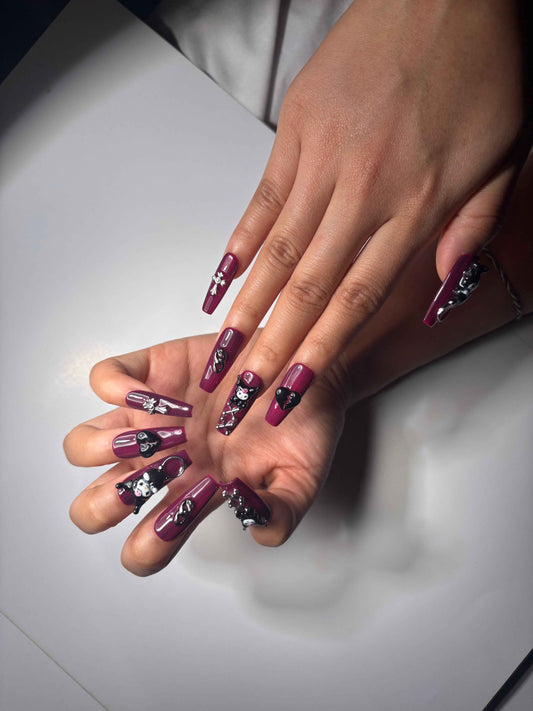 My Melody Goth Nails