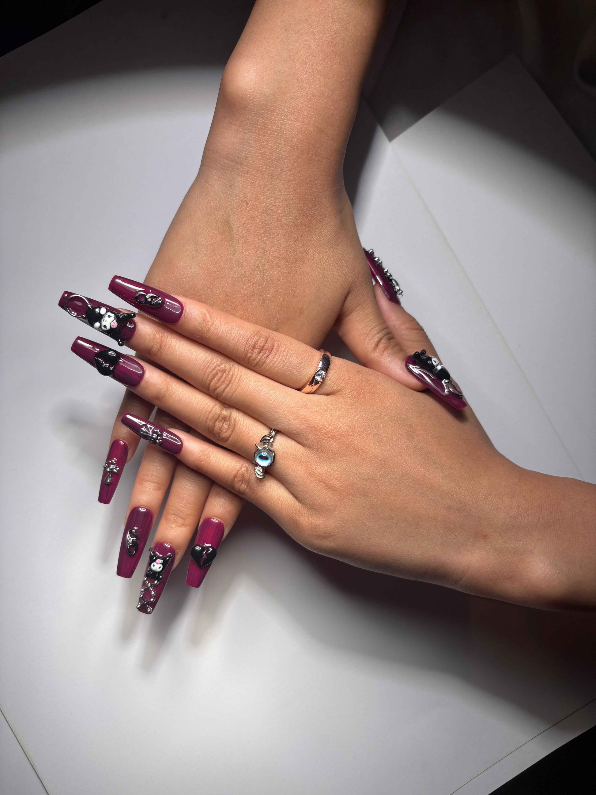 My Melody Goth Nails