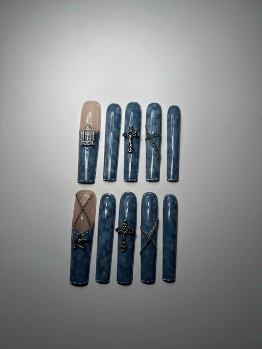 Parisian Teal Coffin Nail
