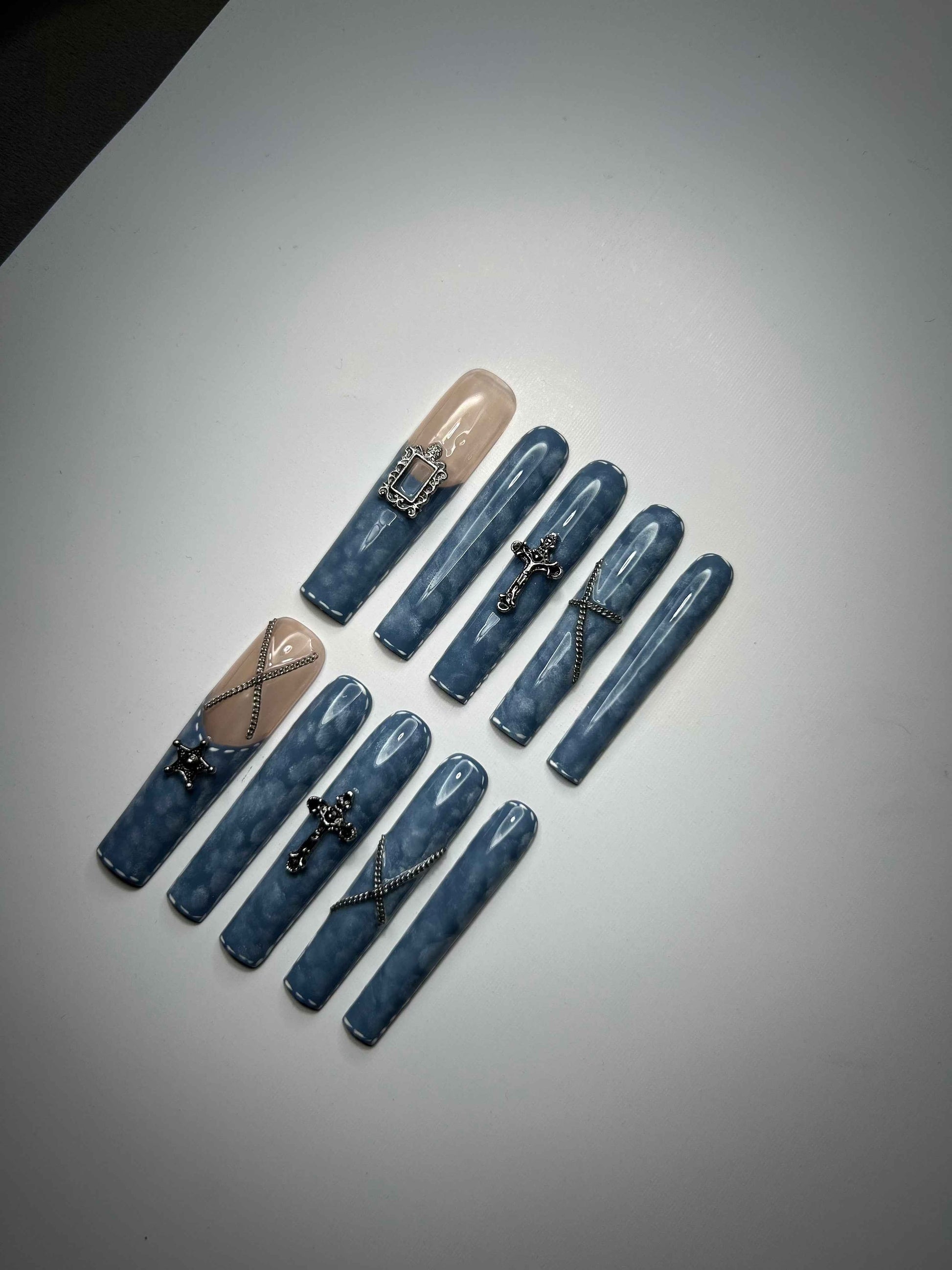 Parisian Teal Coffin Nail