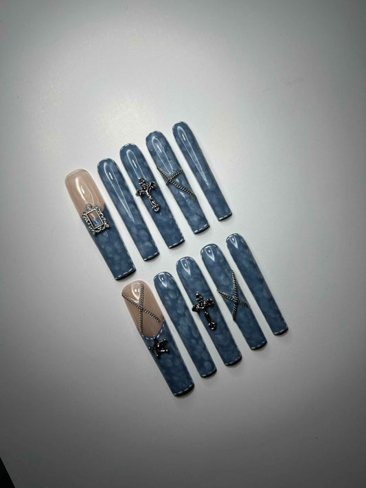 Parisian Teal Coffin Nail