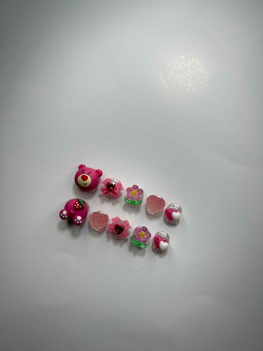 Berry Bear Short Kids Nail