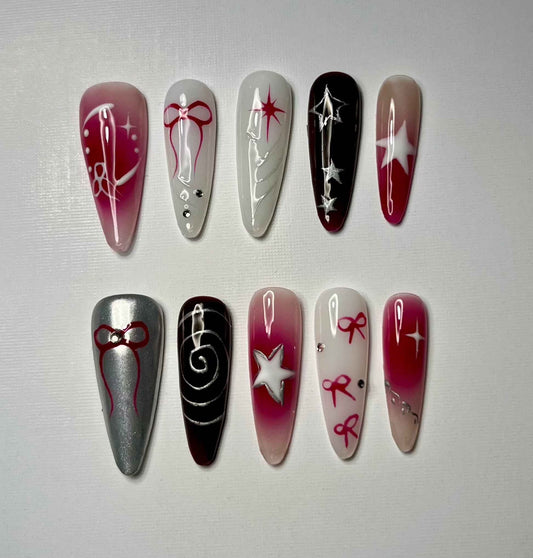 Reddish star nails
