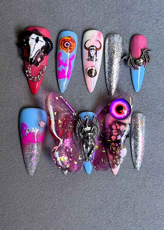 Butterfly cupid nails