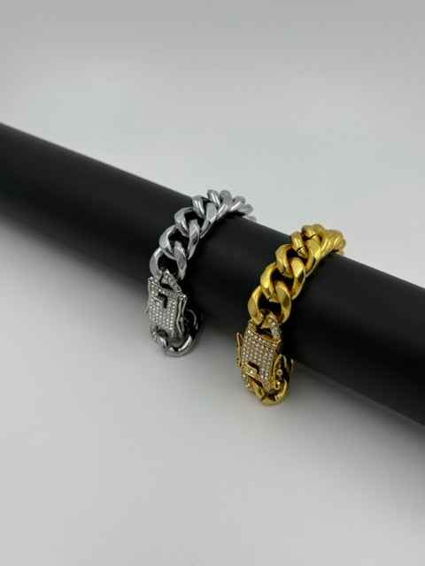 The 'Miami Luxe' Iced-Clasp Bracelet