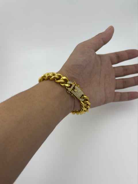 The 'Miami Luxe' Iced-Clasp Bracelet