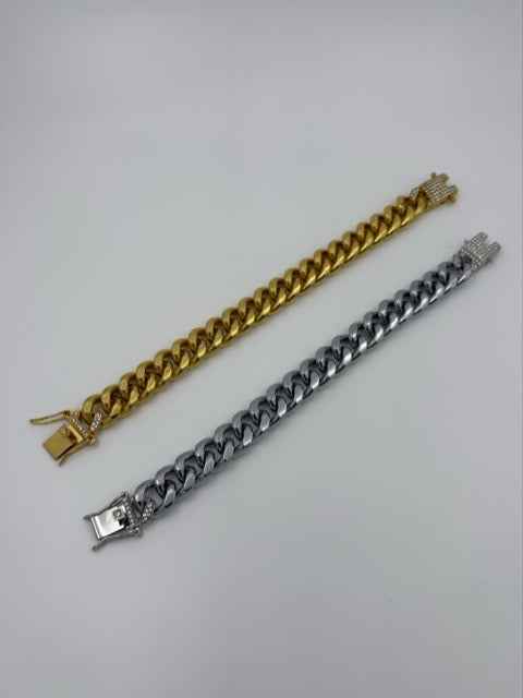 The 'Miami Luxe' Iced-Clasp Bracelet