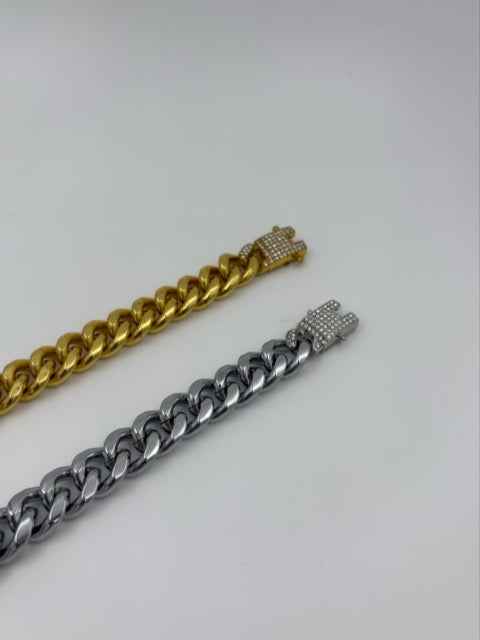 The 'Miami Luxe' Iced-Clasp Bracelet