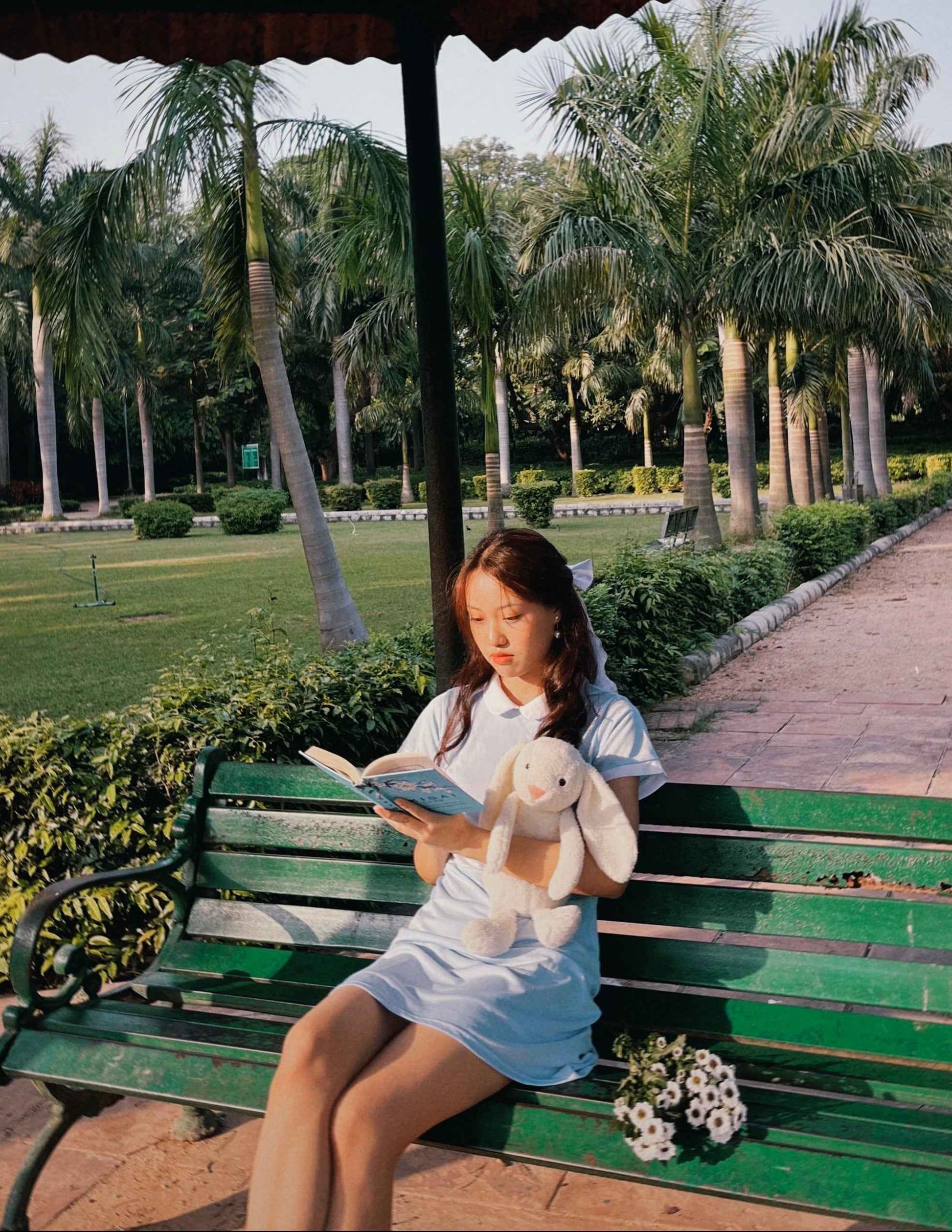 Light Blue Collared A-Line Mini Dress