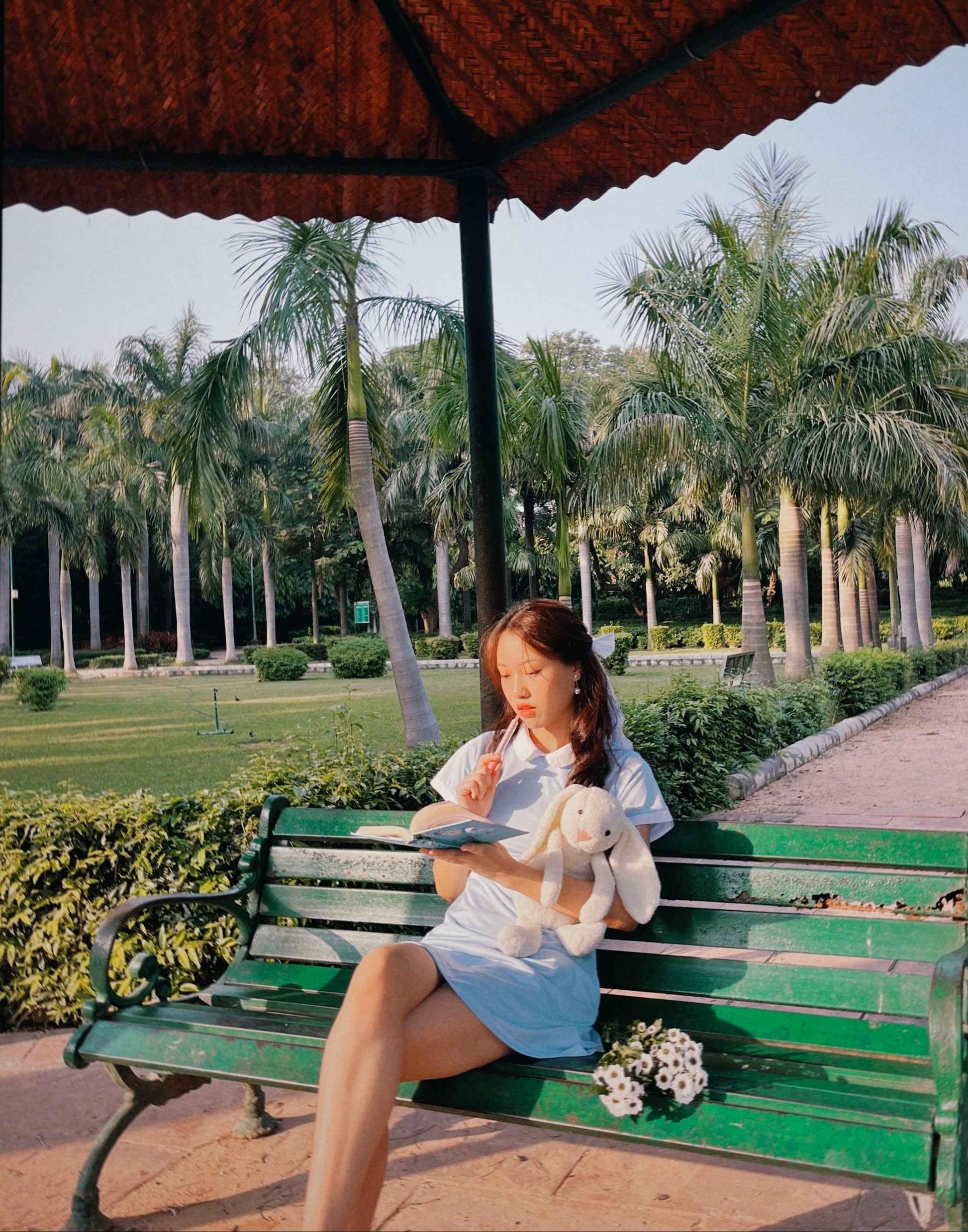 Light Blue Collared A-Line Mini Dress