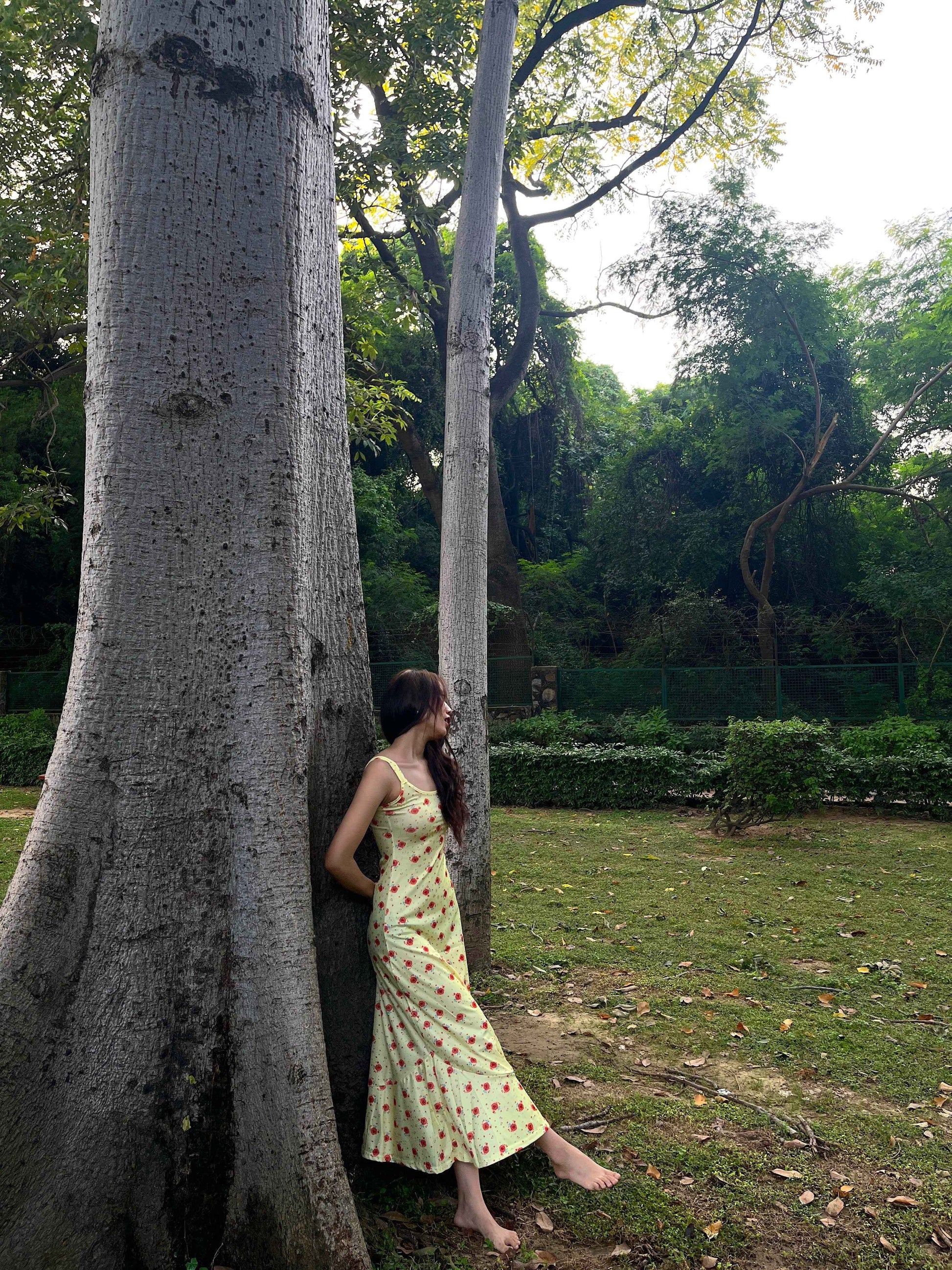 Yellow Floral Maxi Sundress
