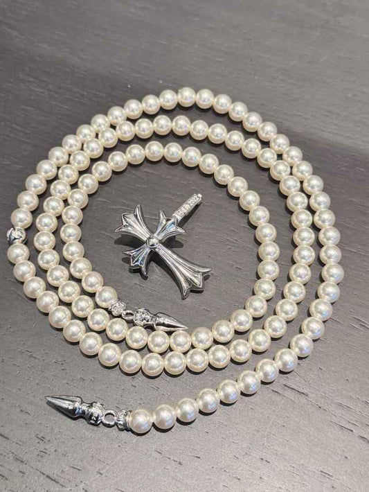 C Heart X mikimoto pearls necklace